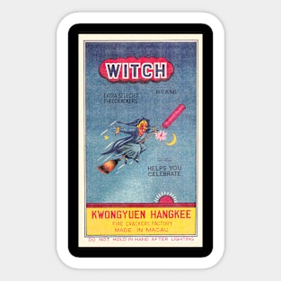 VINTAGE FIRECRACKER WITCH KWONGYUEN HANGKEE MADE IN MACAU Sticker